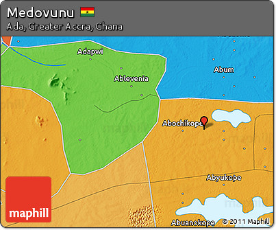 Political 3D Map of Medovunu