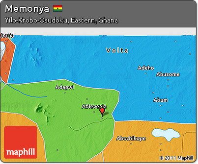 Political 3D Map of Memonya
