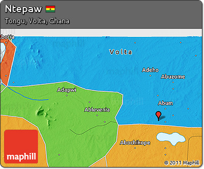 Political 3D Map of Ntepaw