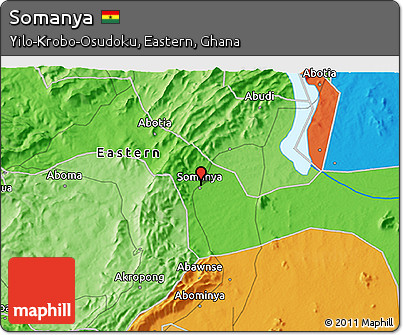 Political 3D Map of Somanya