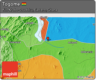 Political 3D Map of Togome
