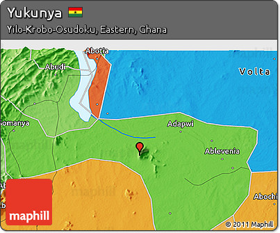 Political 3D Map of Yukunya