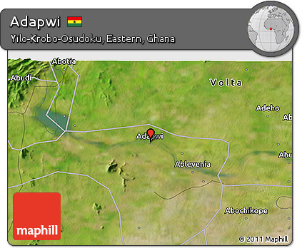 Satellite 3D Map of Adapwi