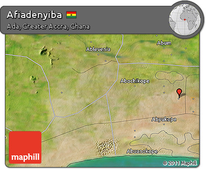Satellite 3D Map of Afiadenyiba