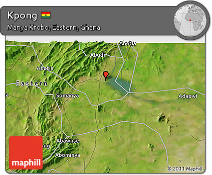 Satellite 3D Map of Kpong