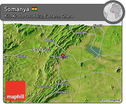 Satellite 3D Map of Somanya