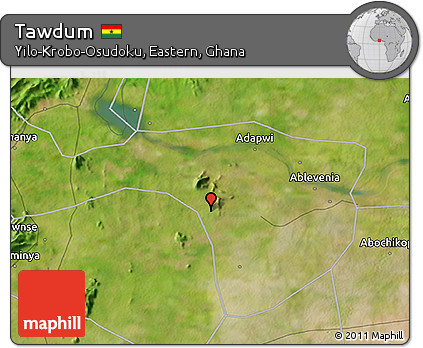 Satellite 3D Map of Tawdum