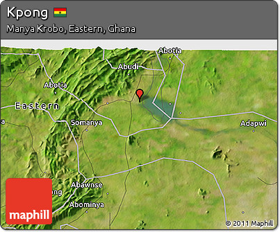 Satellite 3D Map of Kpong