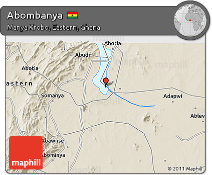 Shaded Relief 3D Map of Abombanya