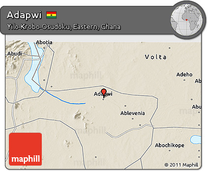 Shaded Relief 3D Map of Adapwi
