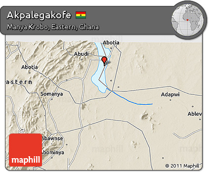 Shaded Relief 3D Map of Akpalegakofe