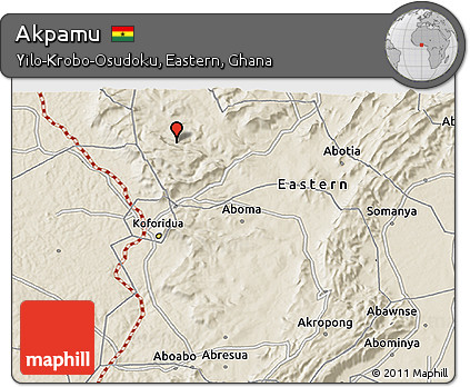 Shaded Relief 3D Map of Akpamu