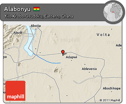 Shaded Relief 3D Map of Alabonyu