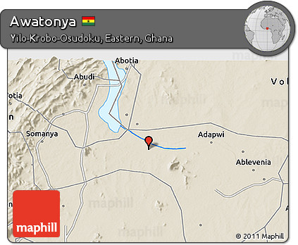 Shaded Relief 3D Map of Awatonya