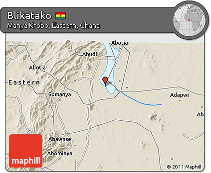 Shaded Relief 3D Map of Blikatako