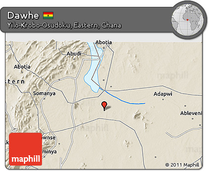 Shaded Relief 3D Map of Dawhe