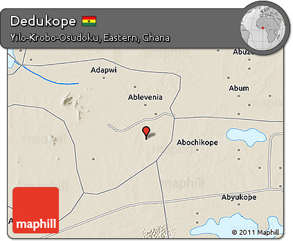 Shaded Relief 3D Map of Dedukope