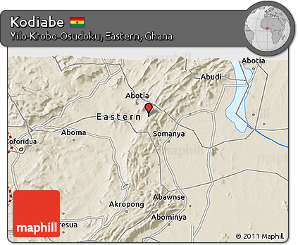Shaded Relief 3D Map of Kodiabe