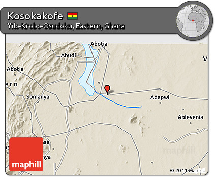 Shaded Relief 3D Map of Kosokakofe
