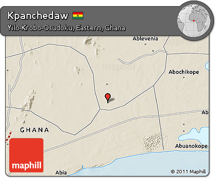Shaded Relief 3D Map of Kpanchedaw