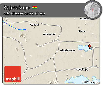 Shaded Relief 3D Map of Kujetukope