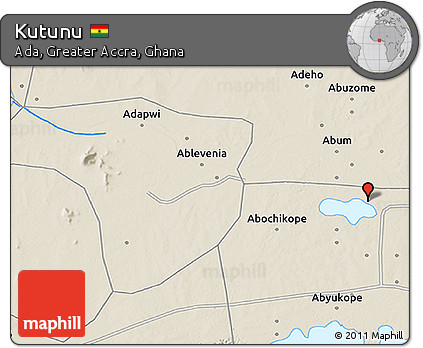 Shaded Relief 3D Map of Kutunu