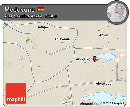 Shaded Relief 3D Map of Medovunu