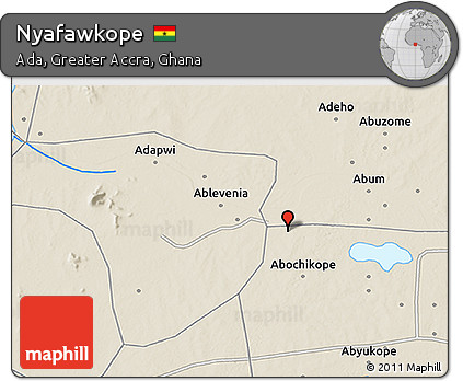 Shaded Relief 3D Map of Nyafawkope