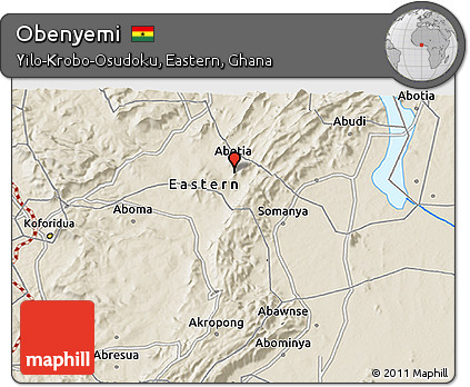 Shaded Relief 3D Map of Obenyemi