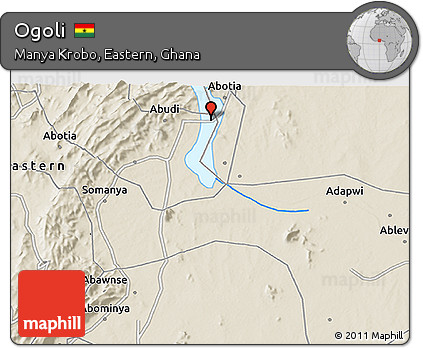 Shaded Relief 3D Map of Ogoli