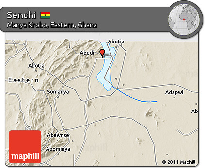 Shaded Relief 3D Map of Senchi