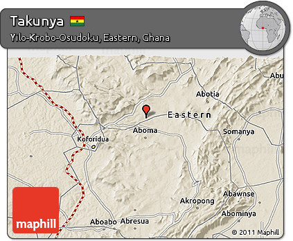 Shaded Relief 3D Map of Takunya
