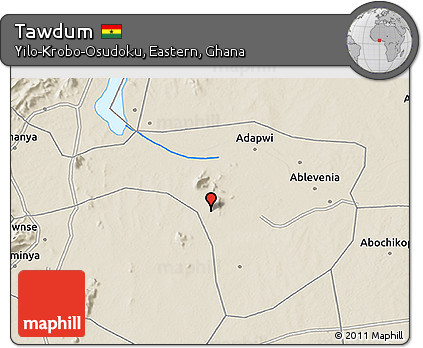 Shaded Relief 3D Map of Tawdum