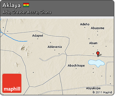 Shaded Relief 3D Map of Aklaya