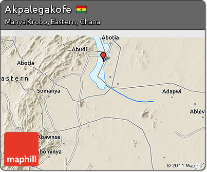 Shaded Relief 3D Map of Akpalegakofe
