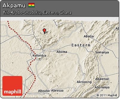Shaded Relief 3D Map of Akpamu