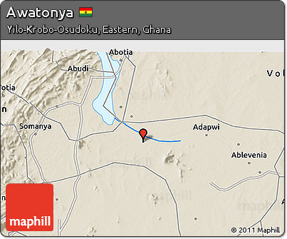 Shaded Relief 3D Map of Awatonya