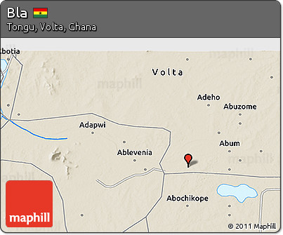 Shaded Relief 3D Map of Bla