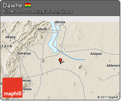 Shaded Relief 3D Map of Dawhe