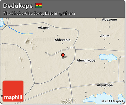 Shaded Relief 3D Map of Dedukope