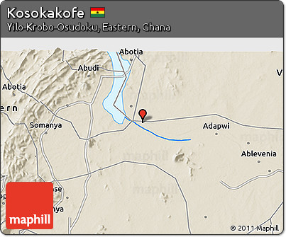 Shaded Relief 3D Map of Kosokakofe