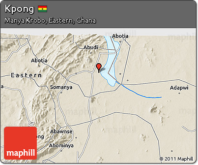 Shaded Relief 3D Map of Kpong