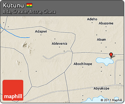 Shaded Relief 3D Map of Kutunu