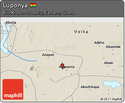 Shaded Relief 3D Map of Luponya