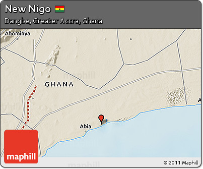 Shaded Relief 3D Map of New Nigo