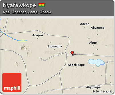 Shaded Relief 3D Map of Nyafawkope