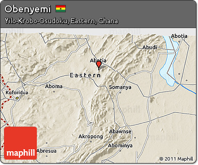 Shaded Relief 3D Map of Obenyemi