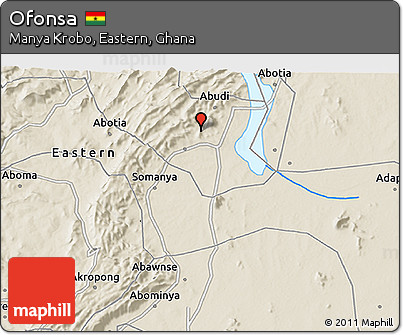 Shaded Relief 3D Map of Ofonsa
