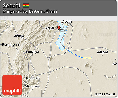Shaded Relief 3D Map of Senchi