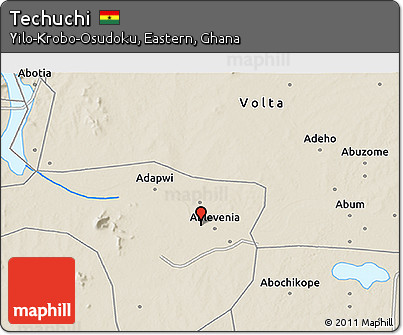 Shaded Relief 3D Map of Techuchi